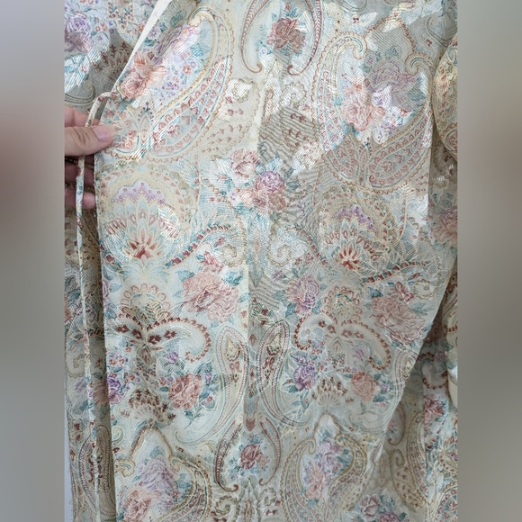 Vintage Gold Label Victoria’s Secret Kimono Paisley Maxi Robe Satin Edge - Picture 5 of 8